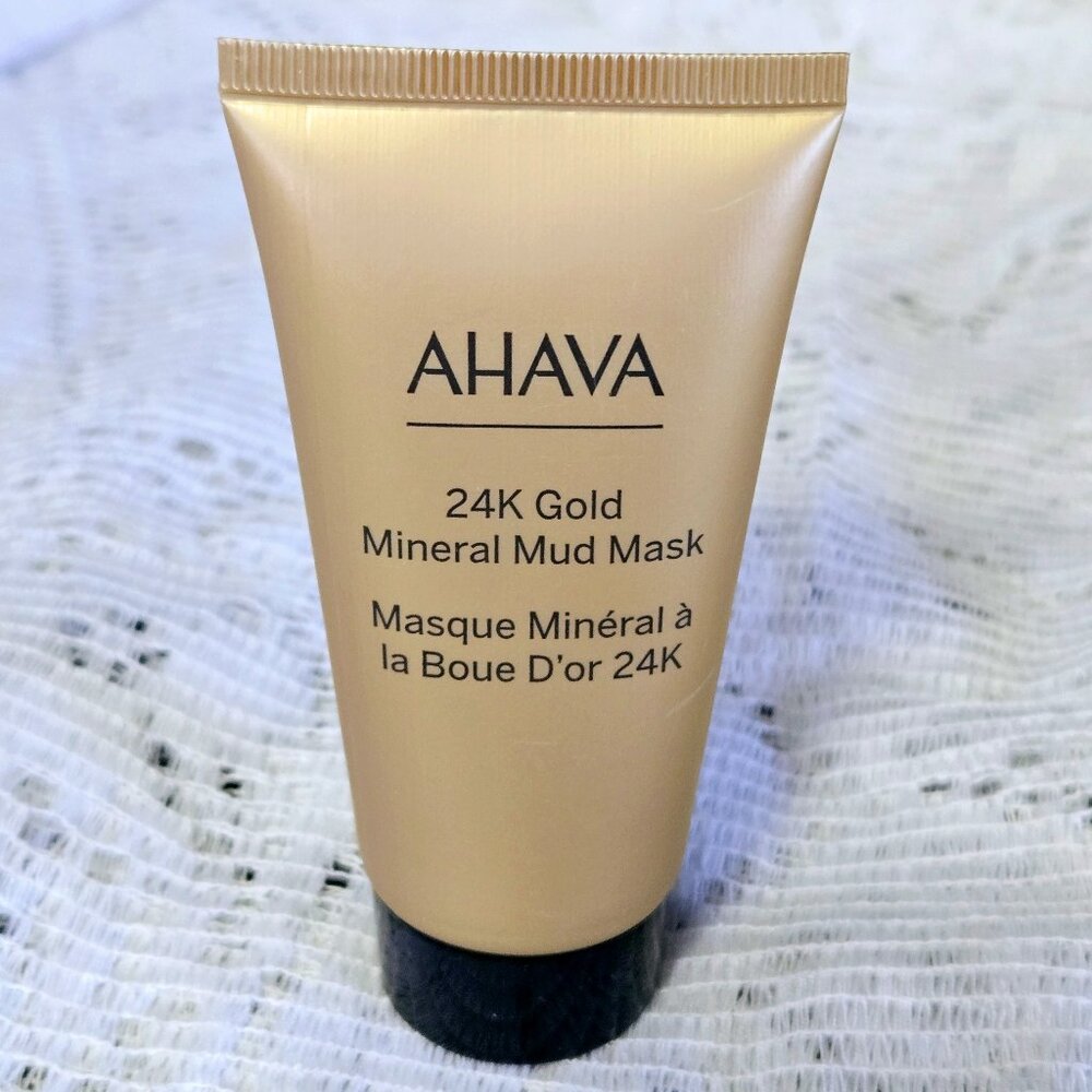 NEW AHAVA 24K GOLD DEAD SEA MINERAL MUD MASK 50 MIL 1.7 OZ TUBE MSRP $74